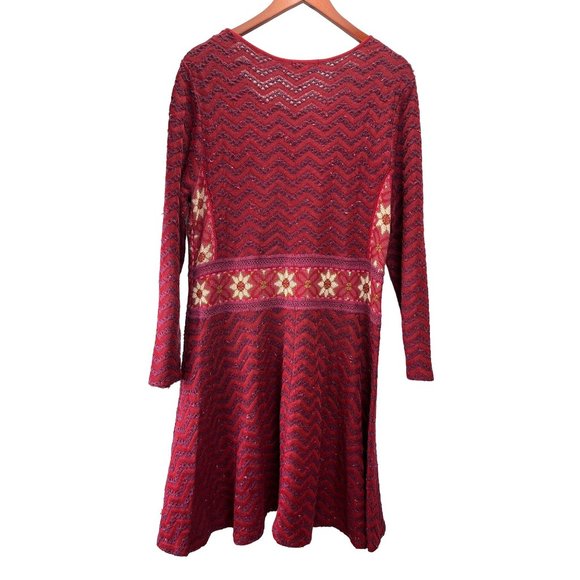Boho Parisian ANTHROPOLOGIE Midi Crochet Knit Dress, Women’s Size XL - Picture 7 of 9